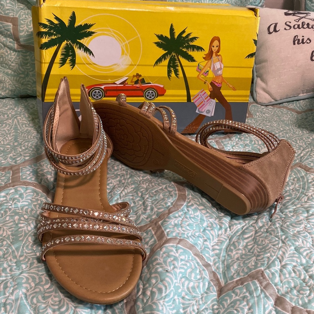 Rhinestone gladiator sandal
